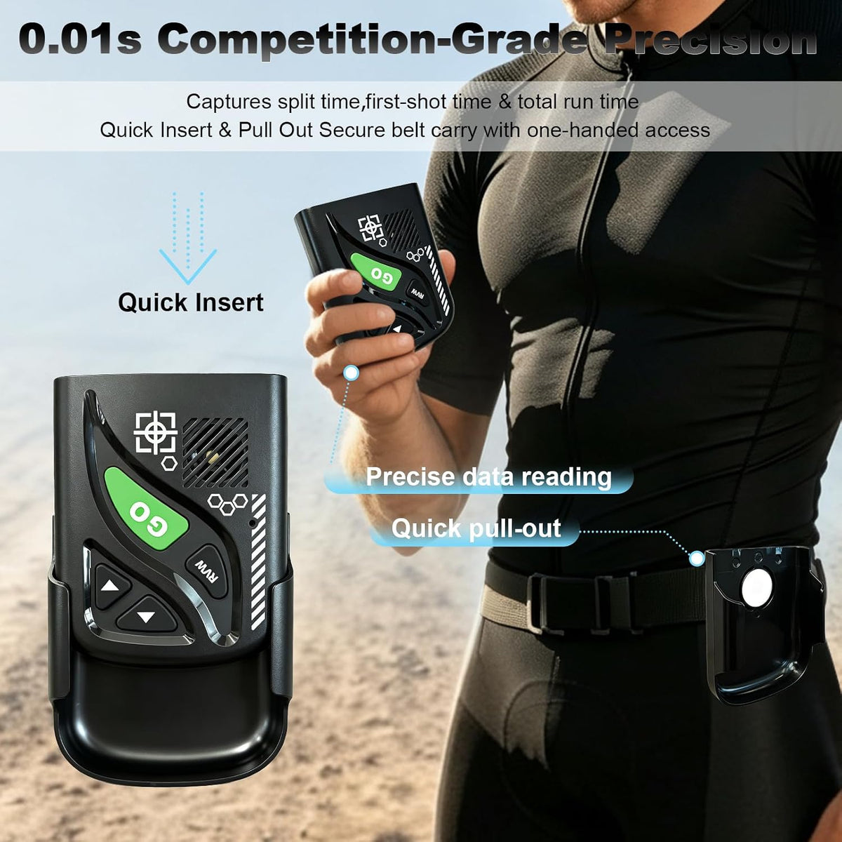 Shot Timer for Shooting Training LCD Green